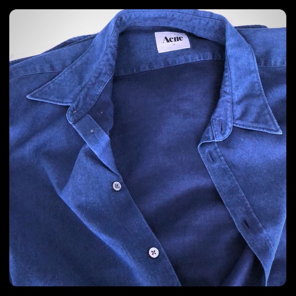 ACNE STUDIOS textured blue shirt. Size 54 Euro - Picture 1 of 3